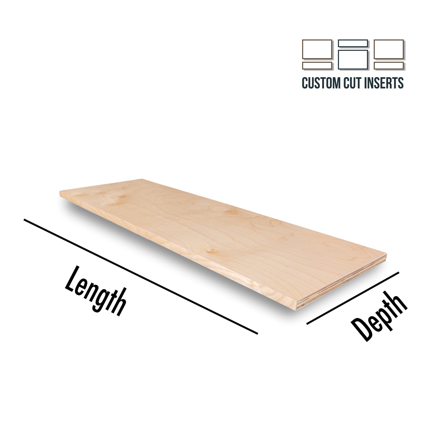 Custom Real Birch Shelf Cut to Order 3/4" Thick