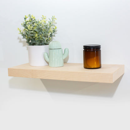 Custom Birch Floating Shelf 1.5” Inch Thick with Hidden Bracket