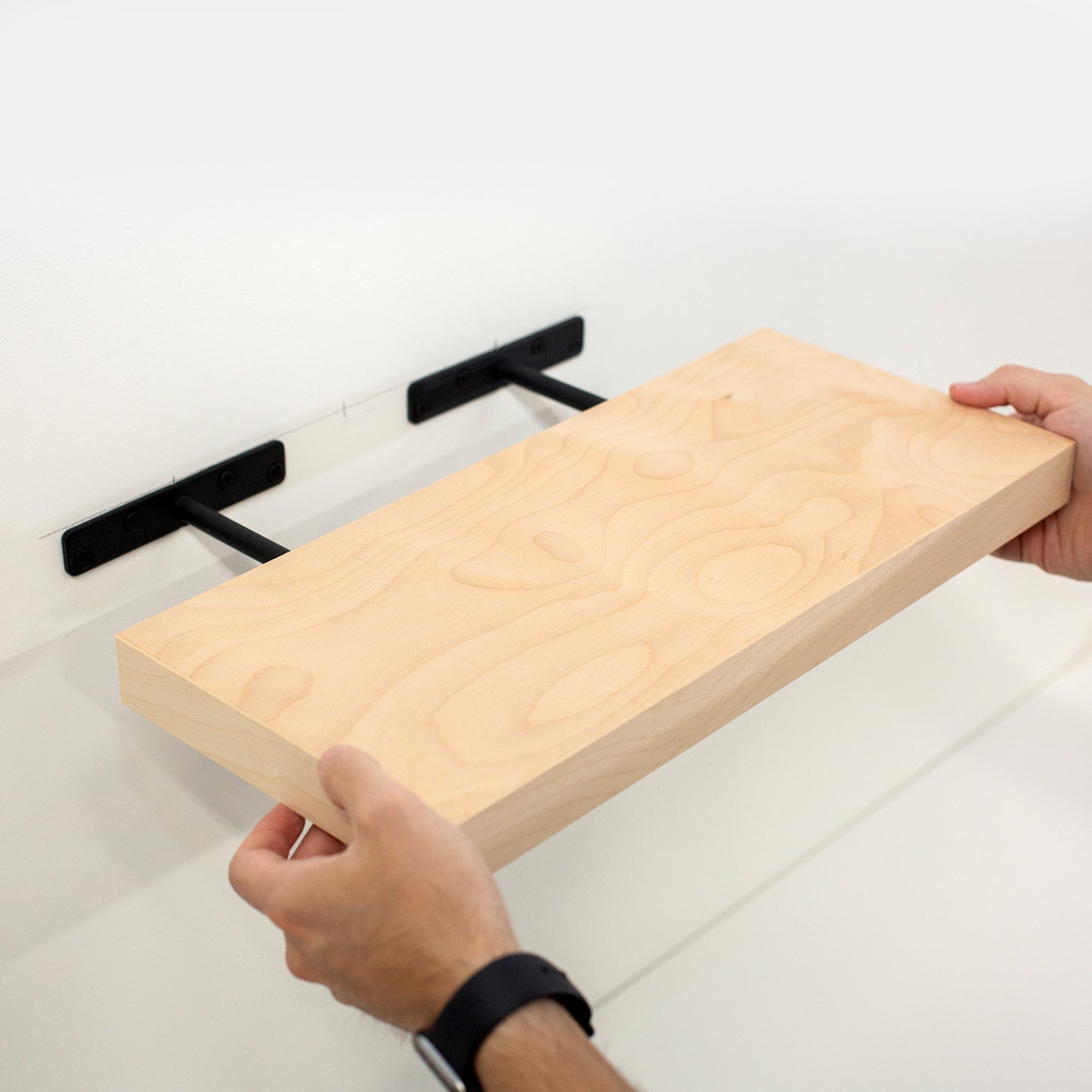 Custom Birch Floating Shelf 1.5” Inch Thick with Hidden Bracket
