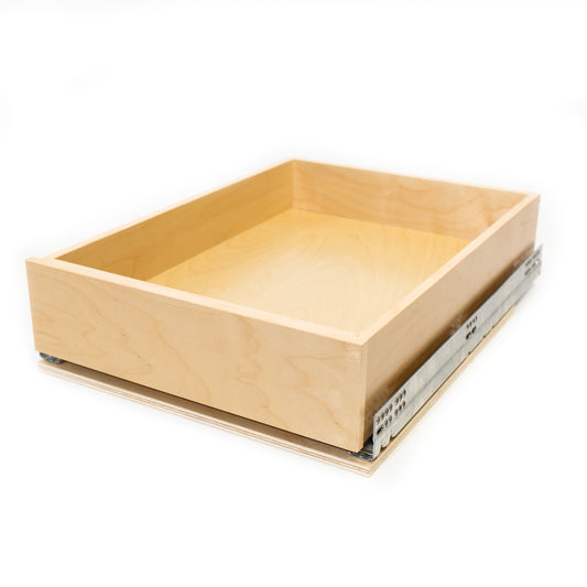 Custom Pull-Out Cabinet Drawer (10–32″ Width) – Soft-Close Birch Slide-Out Shelf, Fully Assembled
