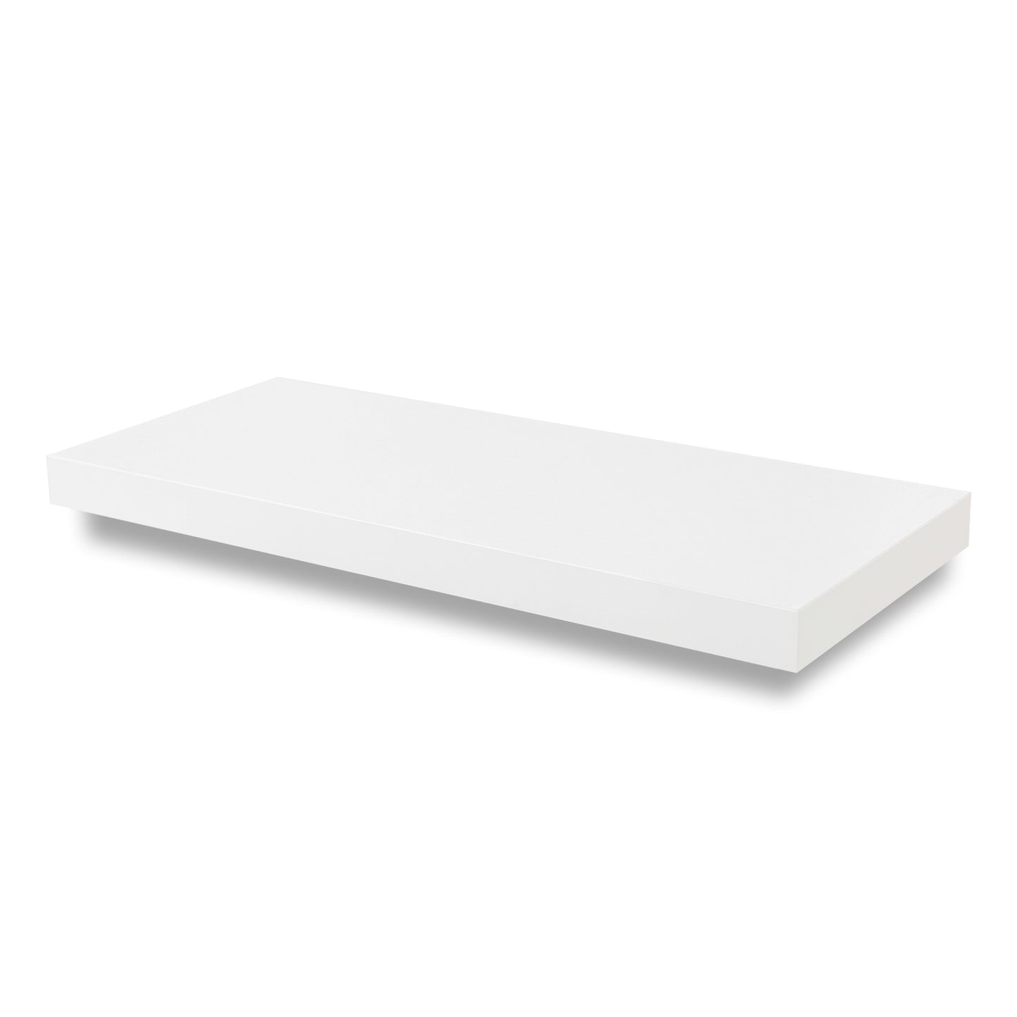 Custom 1.5″ Thick Floating Shelf – White Laminate Shelf with Premium Edgebanding