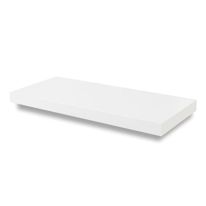 Custom 1.5″ Thick Floating Shelf – White Laminate Shelf with Premium Edgebanding