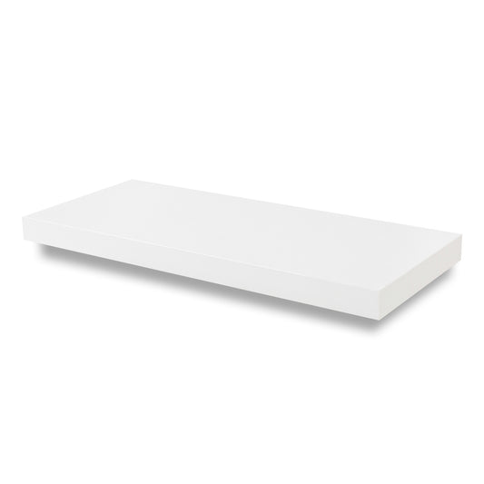 Custom 1.5″ Thick Floating Shelf – White Laminate Shelf with Premium Edgebanding