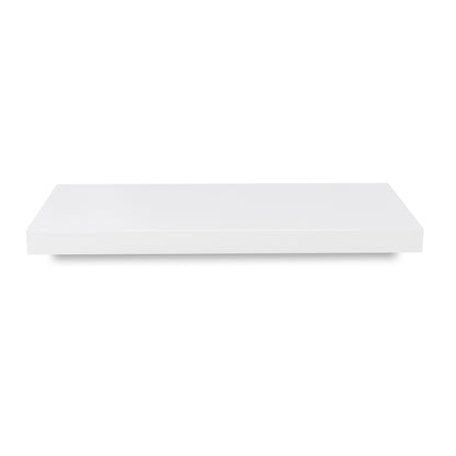 Custom 1.5″ Thick Floating Shelf – White Laminate Shelf with Premium Edgebanding