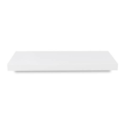 Custom 1.5″ Thick Floating Shelf – White Laminate Shelf with Premium Edgebanding