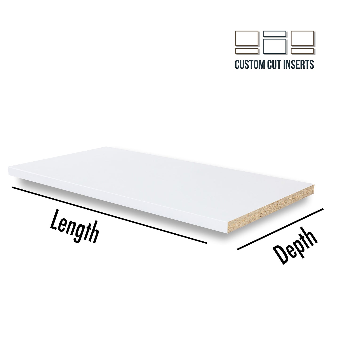 Custom White Shelves Cut to Order 3/4" - Cabinet Shelf Custom Size